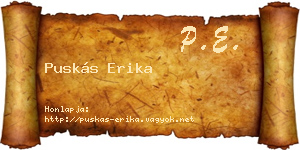 Puskás Erika névjegykártya