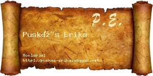 Puskás Erika névjegykártya